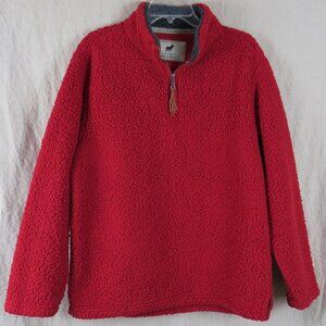 Horn Legend Quarter Zip Fleece Pullover Men's Size Medium Red